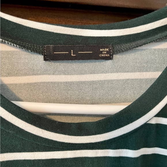 Green and white striped midi dress‎ size large - Picture 3 of 3